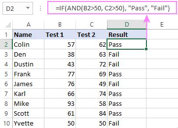 pass fail in excel formula|Excel IF Function (and multiple conditio.